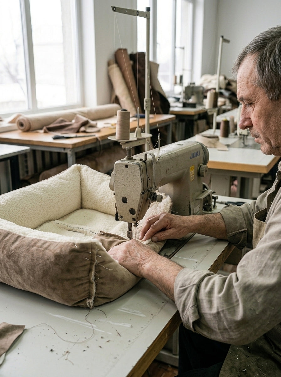 Hand-sewn in the workshop